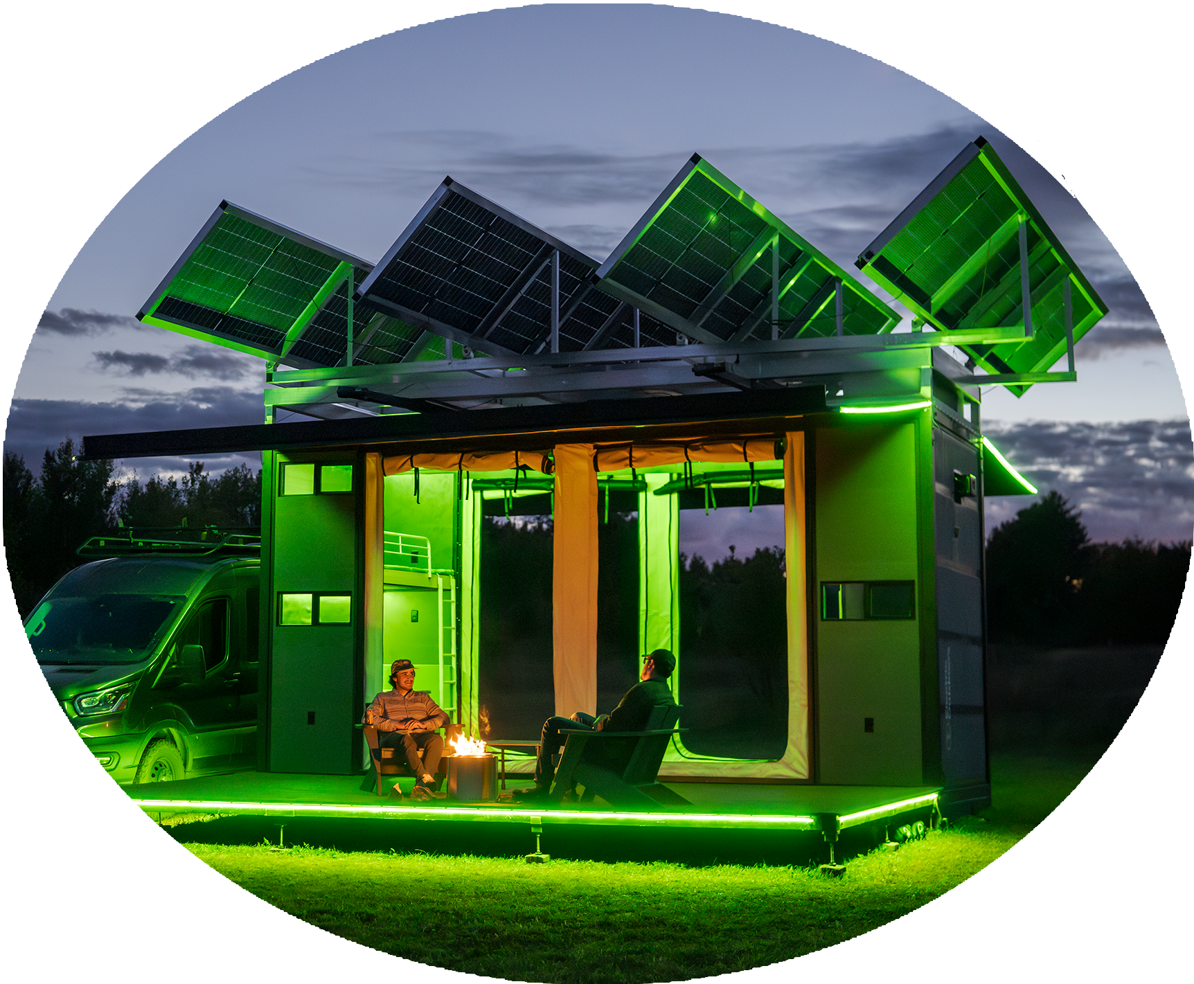 EO Canopy patio glamping setup